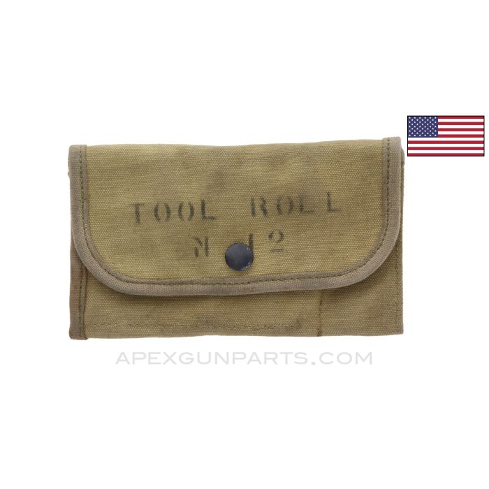 USGI M12 Tool & Spare Parts Roll, OD Canvas *Excellent* 