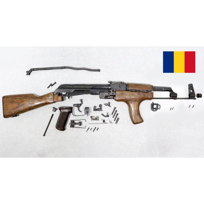 Romanian M63 Parts Kit, Wood Stock & Forward Grip, Matching, 1973 Dated, 7.62x39 *Good* 
