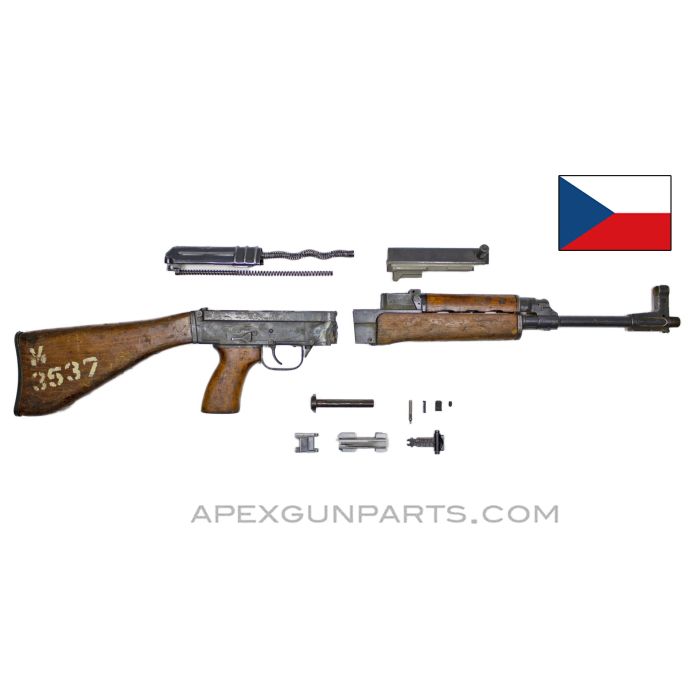 Czech VZ-58 Wood Stock Parts Set w/Populated Barrel, Torch Cut Receiver, No Muzzle Nut, Gray Finish, 7.62x39 *Good*
