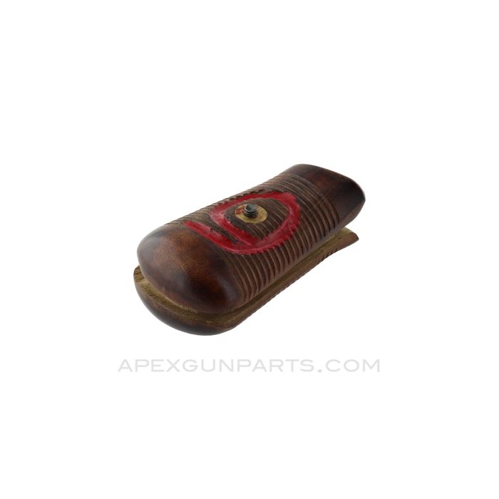 Mauser C96 "Broomhandle" Pistol Grips, Red 9, Bolo, 20 Grip Lines, Wood *NEW Production*