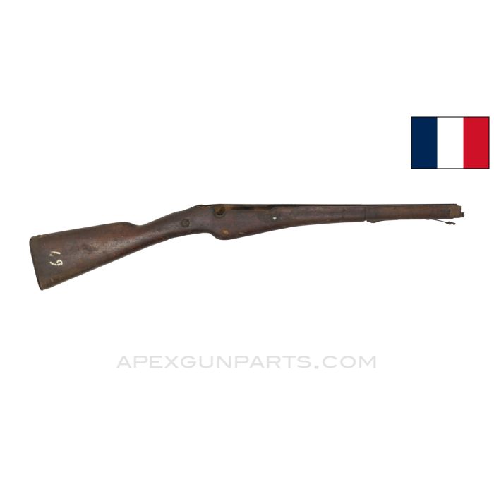 French Berthier Mle 1892/M16 Stock, 33" w/ Cracks & Repairs, Wood *Fair*