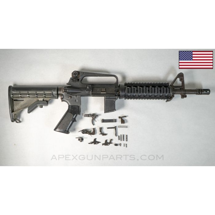 Colt M16A2 Commando Parts Kit, 11.5" HBAR, Colt M16A2 Lower, 3-Round Burst, Knights Armament Quad Rail Handguard, No Carrier, .223/5.56  *Very Good*