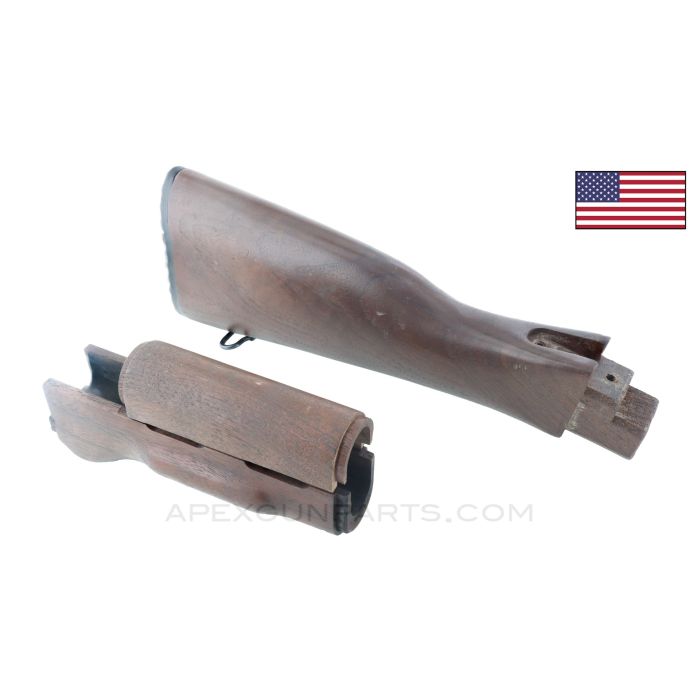 AK-47 Handguard and Stock Set, Dark Wood, US Made *Very Good* US 922(r) Compliant Parts