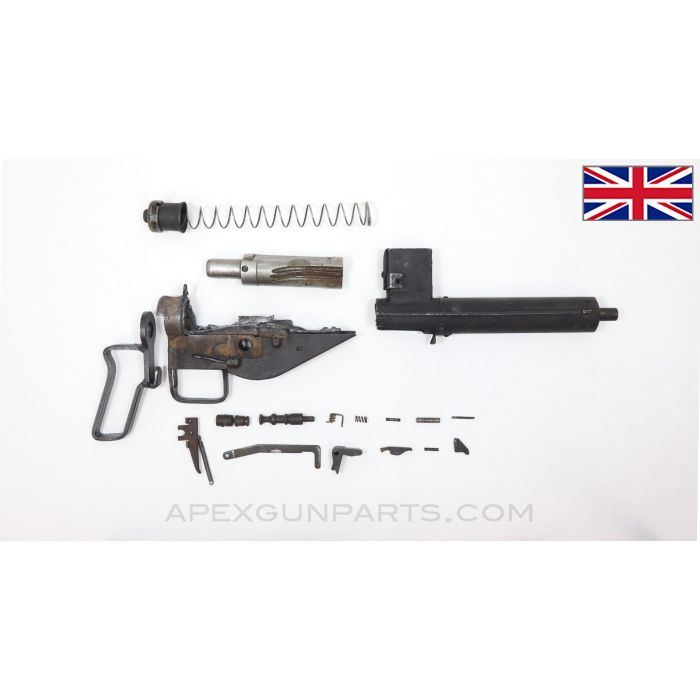 STEN MK 3 SMG Parts Set, Original Barrel & Barrel Shroud Assembly, w/ Pistol Grip, 9X19 Luger *Very Good* 