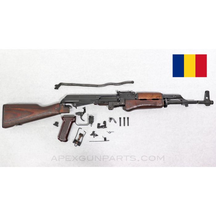 Romanian M63 AKM Parts Kit, 1964, Laminated Wood Stock and Lower Handguard, 7.62X39 *Very Good*