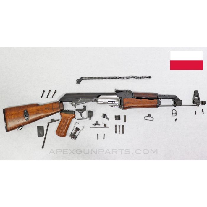 Polish KbK GN 60 Parts Kit, Solid Wood Grip & Stock, Markings on Stock, 7.62X39 *Very Good*