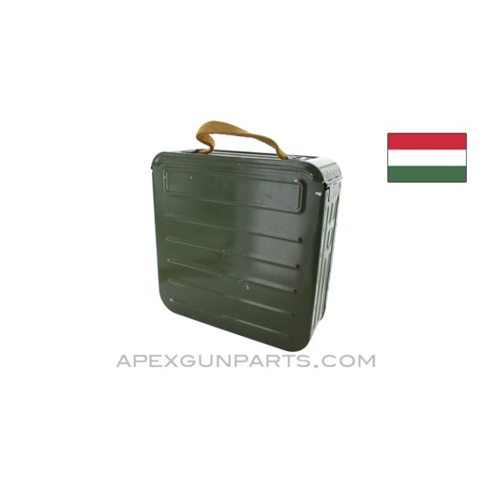 Hungarian PKM Ammo Can, With 250rd Belt, Aluminium, Green, *Very Good* 