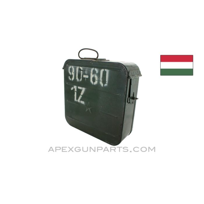 Hungarian PKM Ammo Can, 2-Piece Cover, Steel, Green, Late Style *Good* 