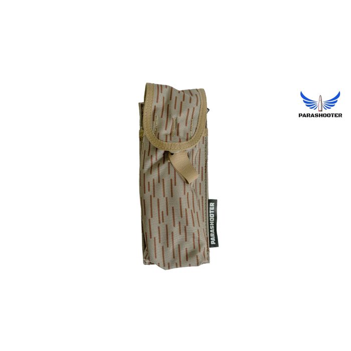 VOLK-S Single AK-47 / AK-74 Magazine Pouch, MOLLE, East German v2 Strichtarn Camo *New* by Parashooter Gear