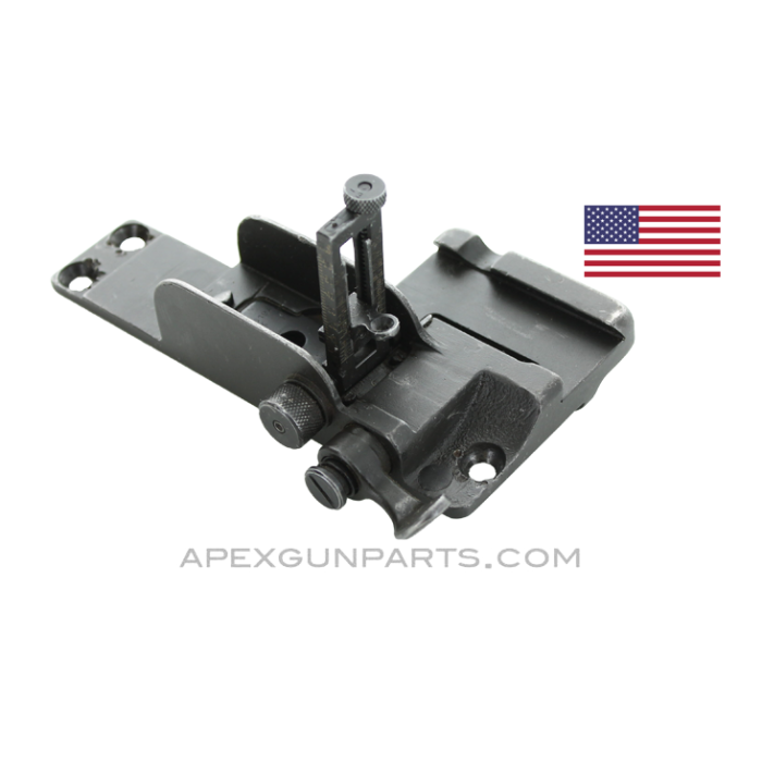 Browning M2 .50 Cal. Rear Sight Assembly, Early Model with Side Scope Base, *Fair* Sold *As Is*