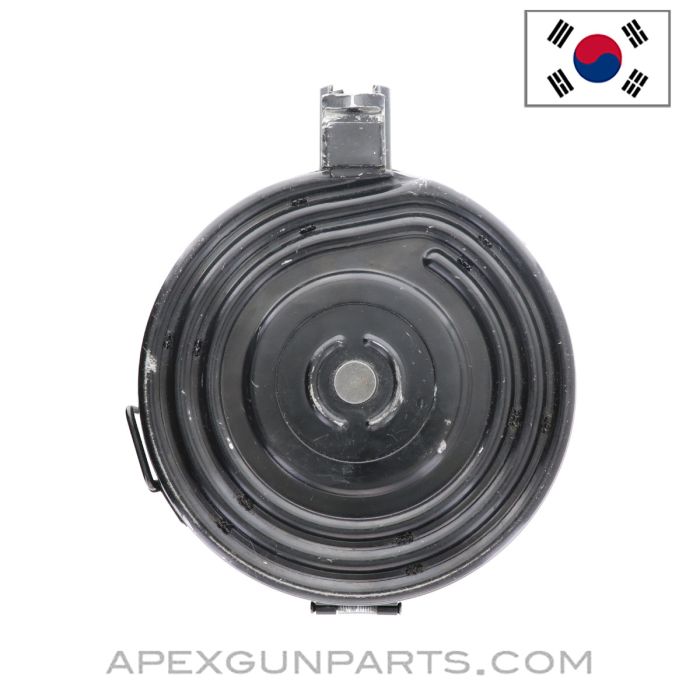 AK-47 75rd Drum Magazine, Back-Loader, Wind-Up, 7.62X39, Clear Back, KCI *Very Good* 