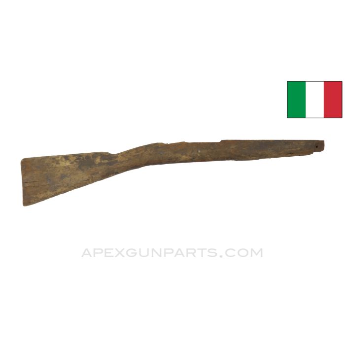 Italian Carcano M91/38 Cavalry Carbine Project Stock, 26.5", Stripped, Heavy Wear/Modified/Cracked, Wood *Poor*
