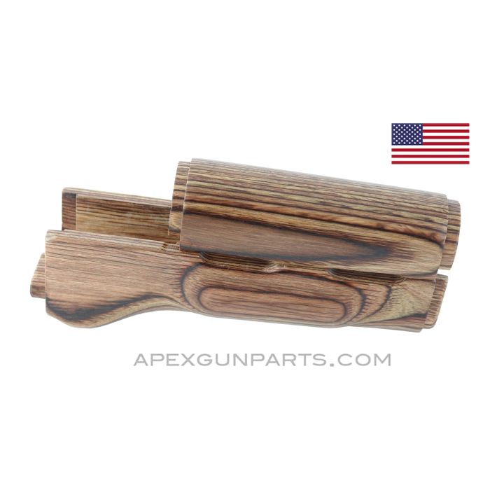 AK Hand Guard Set (Upper & Lower), Brown, Laminated *NOS* 