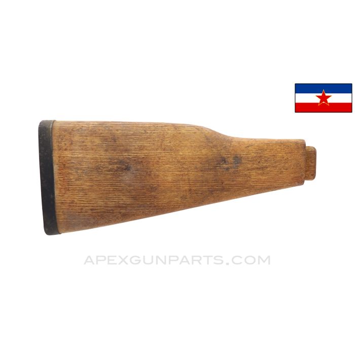 Yugoslavian M64 Buttstock, Elm Wood, w/ Buttpad, Unfinished *NOS*