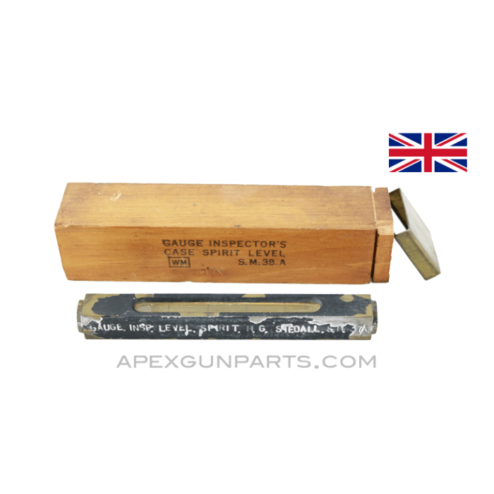 British Armorer's Spirit Level Gauge, SM38A, In Wood Box, *Good* 