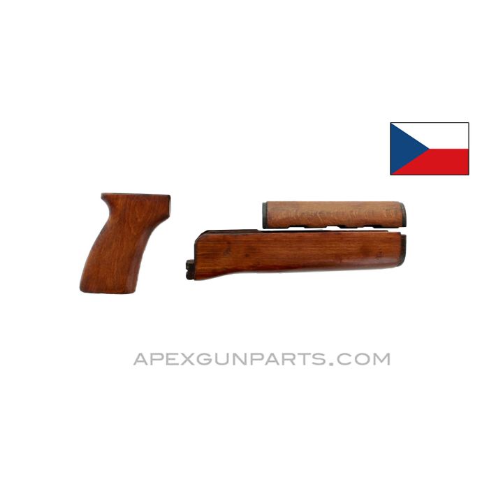 VZ-58 Handguard Set, Upper & Lower Handguard with Pistol Grip, Wood, No Metal Parts *Good*