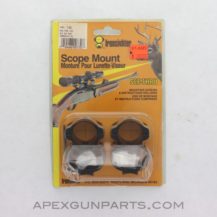 Ironsighter See Through Scope Mount, Model 730, Black *NEW*