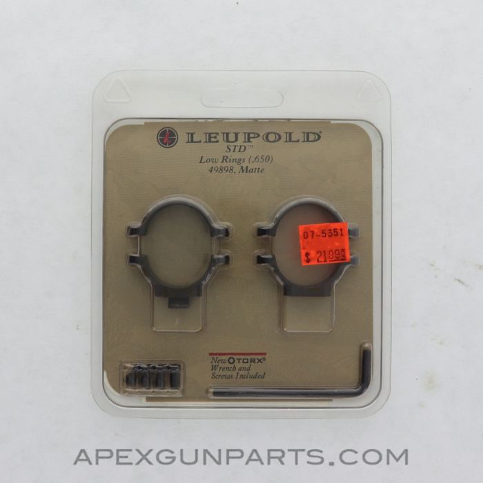 Leupold STD Scope Rings, 49898, Low, Black *NEW*