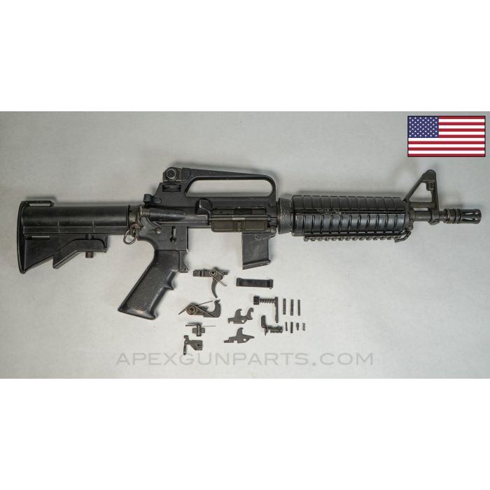 M16A2 Commando Parts Kit, Carry Handle Upper, 10.5" Barrel, 3-Round Burst .223/5.56 *Very Good*