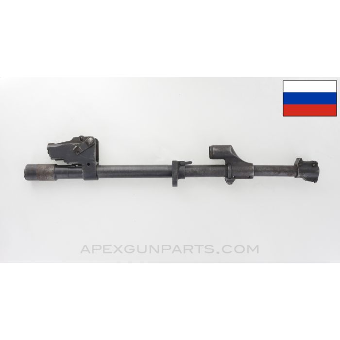 Russian AK-47 Barrel Assembly, Broken Front Sight Base, No Rear Sight,  Muzzle Threads Cut Off, Chrome Lined, 7.62x39 *Poor* 