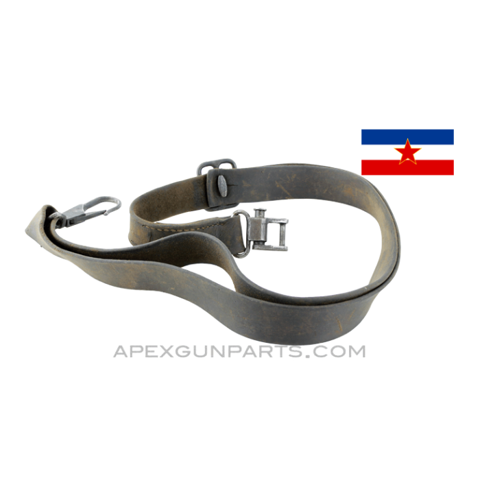 MG-42 / M53 / MG-34 Leather Sling w/Hardware, Yugoslavian, *Fair* 