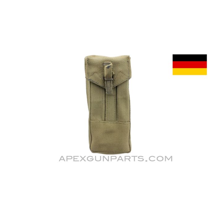 MP5 / MP2 UZI Magazine Pouch, 9mm, Green Canvas, West German, *Very Good* 