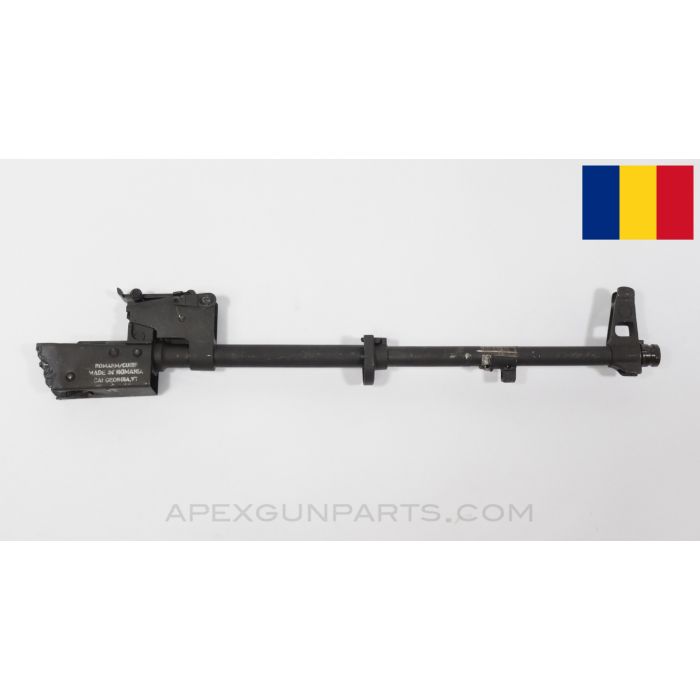 Romanian WASR-10 AK Populated Barrel Assembly w/Trunnion & Cut Gas Block, 16", CL, CHF, 7.62x39 *Good*