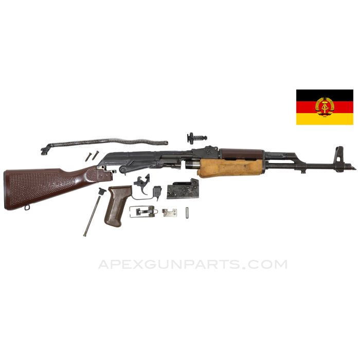 East German AK-47 MPi-KM Parts Kit w/ ORIGINAL Chrome Lined Populated Barrel, Pebble Stock, Sanitized, 7.62X39 *Good* 