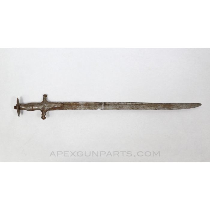 18th Century Indian Talwar Battle Short Sword, w/ Bends, Broken Handles, Rust & Repairs *Poor Condition /  Heavy Use* 