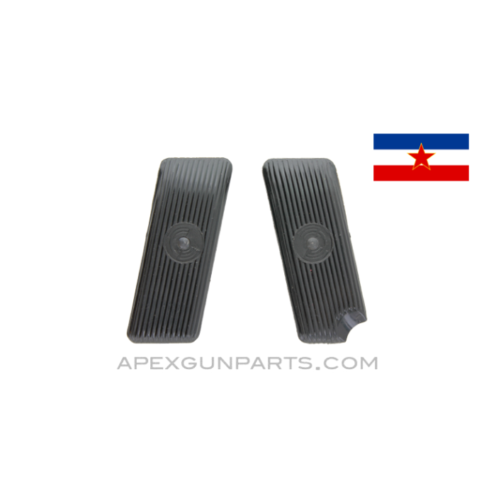 Yugoslavian M70A Grip Set, Left and Right, Black Plastic, *Good* 