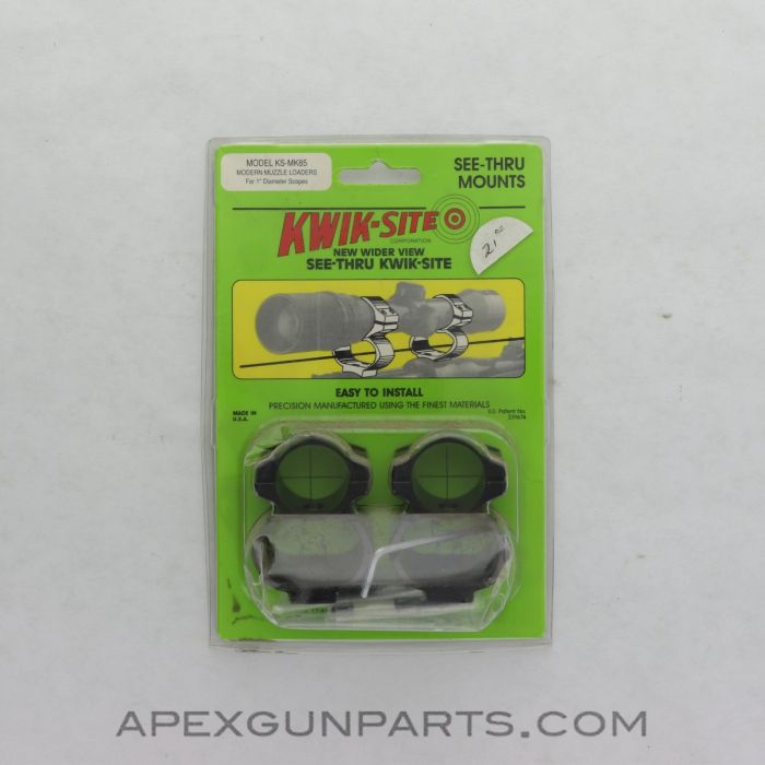 KS-MK85 Kwik-Site See Through Scope Mount, Muzzle Loader, Black *NEW*