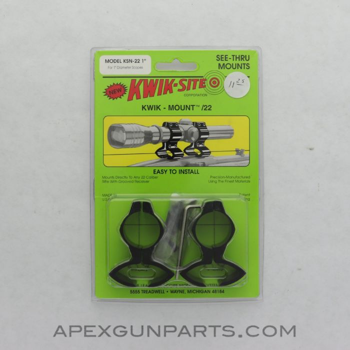 KSN-22 Kwik-Site See Through Scope Mount, .22 Rifles, Black *NEW*