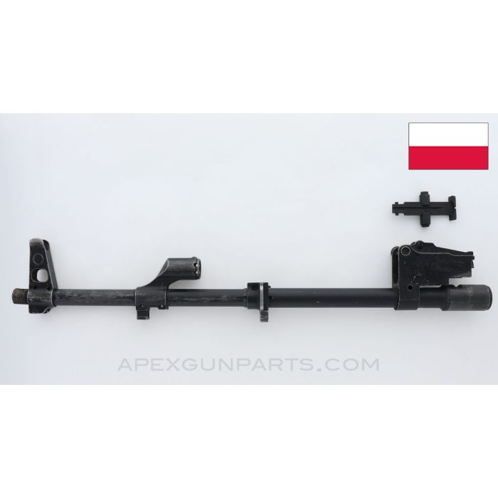 Polish AK-47 / AKM Populated Barrel Assembly, 16", Chrome Lined, CHF, Marre/Chipped Muzzle, 7.62x39 *Very Good Bore* Sold *As Is* 