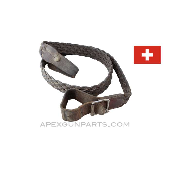 Swiss Schmidt-Rubin K31 Club Sling, Braided Leather *Good*