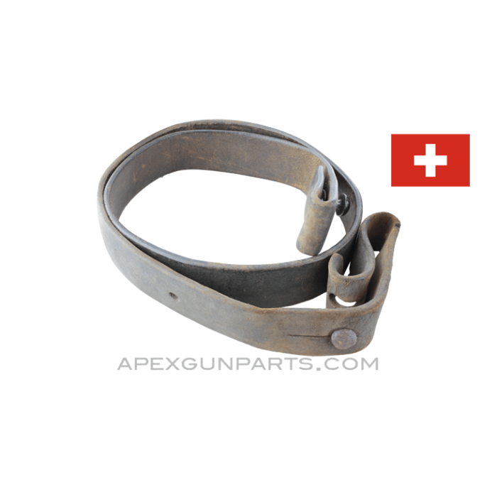 Swiss Rifle Sling, Leather, *Fair*