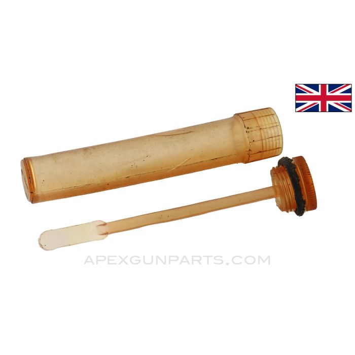 British Weapons Oil Bottle, Clear Plastic *Good*