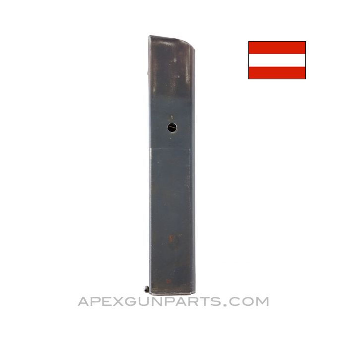 Steyr MP34 Magazine, 32rd Steel, 9mm LARGO, *Fair / Rusty* 