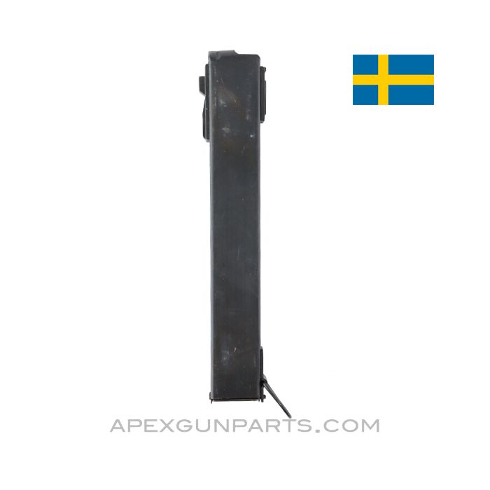 Swedish K / Carl Gustav Magazine, 36rd, Blued Steel, w/ Pull Loop, 9x19 *Excellent* 