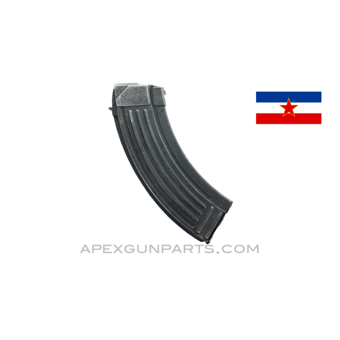 AK-47 Magazine w/Bolt Hold Open, 30rd Steel, Yugoslavian, *Good*