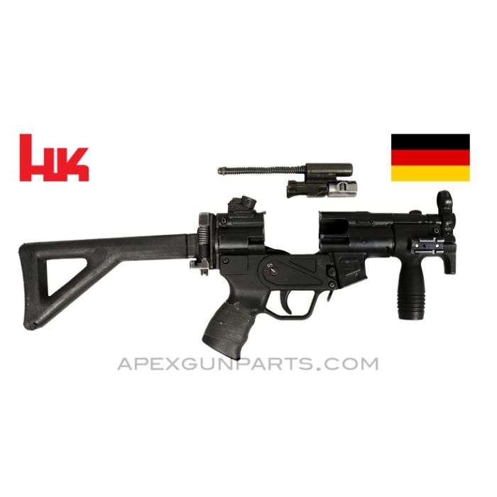 H&K MP5K Parts Kit, 5.5" BBL, 3 Position Lower (S, E, F), Folding Stock, Vertical Grip, 9mm, *Very Good* 