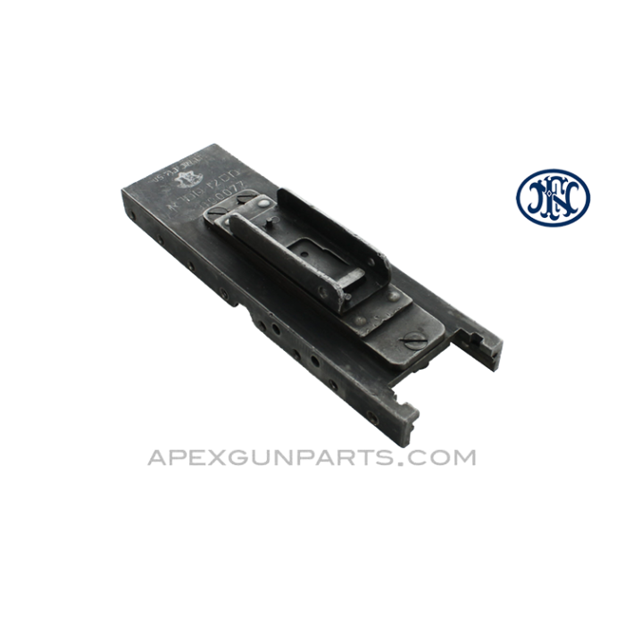 Browning M2 .50 Cal. Top Plate with Reset Bracket & Stripped Sight Base, Israeli Marked, FN Belgium, *Good* 