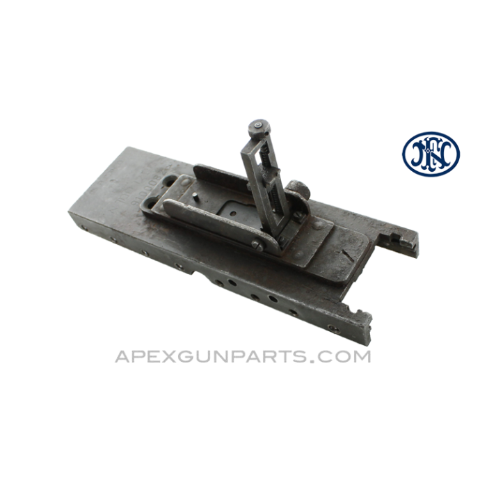 Browning M2 .50 Cal. Top Plate, with Bolt Hold Down Bracket & Rear Sight, Israeli Marked, FN Belgium, *Good* 