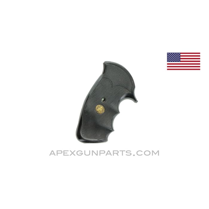 Ruger Police Service Six Pachmayr Gripper Square Butt, Open Back, .38, Rubber, *Good*