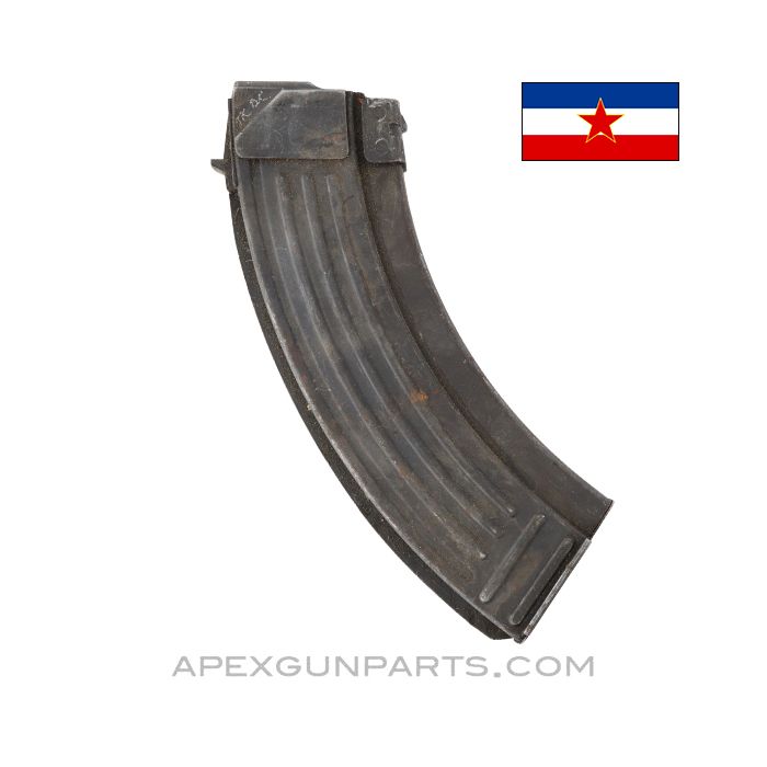 AK-47 Magazine w/Bolt Hold Open, 30rd Steel, Yugoslavian M64 *Fair/Rusty* 