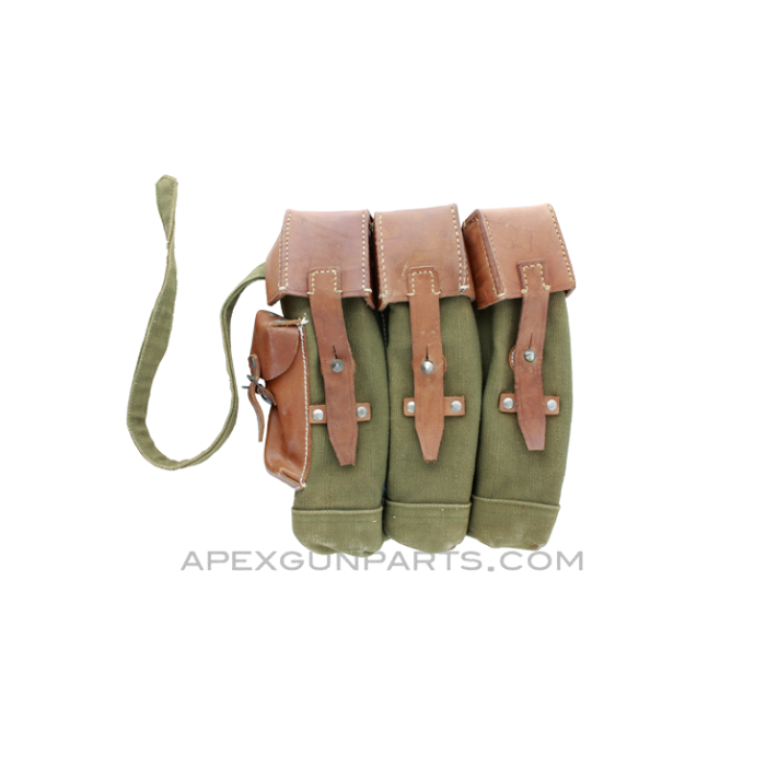 MP44 Magazine Pouch, Right Side, Reproduction, Green Canvas *Good* 