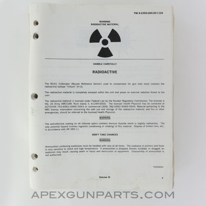 M1A1 Abrams Tank Hull Organizational Maintenance Manual, Paperback, Volume 3 Part 6 of 6