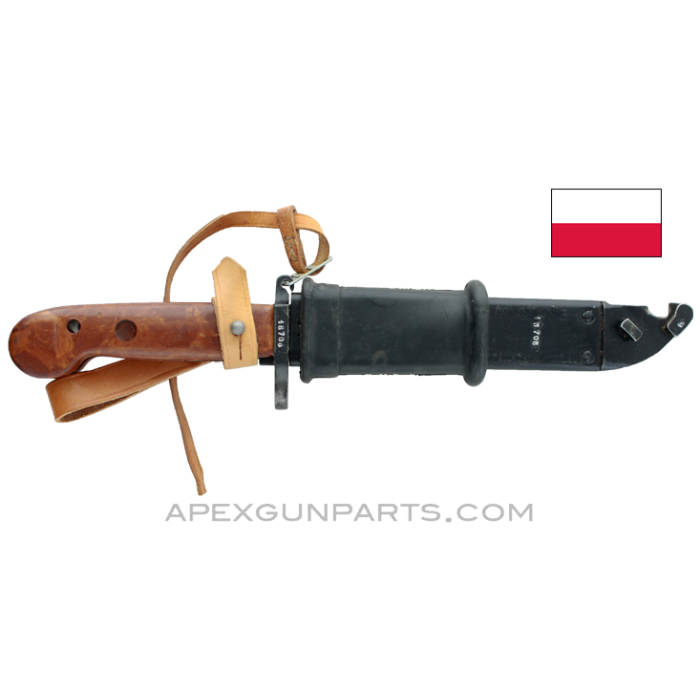 Polish Type 2 AKM / AK-47 Bayonet, Orange, Matching, *Good* 