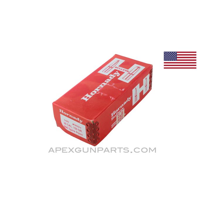 Hornady #3031 30 Cal .308 Spire Point Bullets, 150 Grain, InterLock SP, Box of 100 *NIB* 