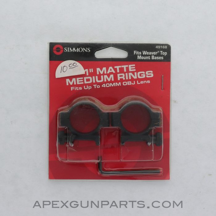 Simmons Scope Mount, 1" Black *NEW*