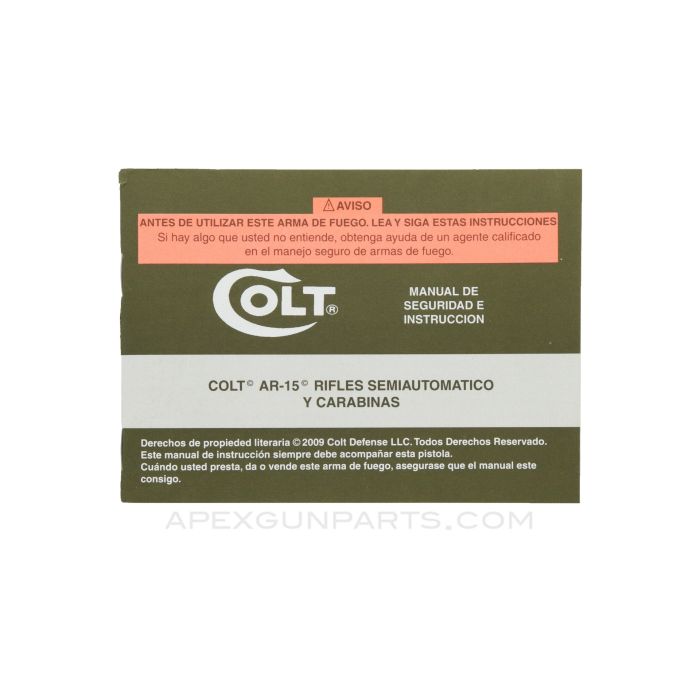 Colt Semi-Automatic Rifles and Carbines Manual, Spanish Translation, Paperback *NEW* 